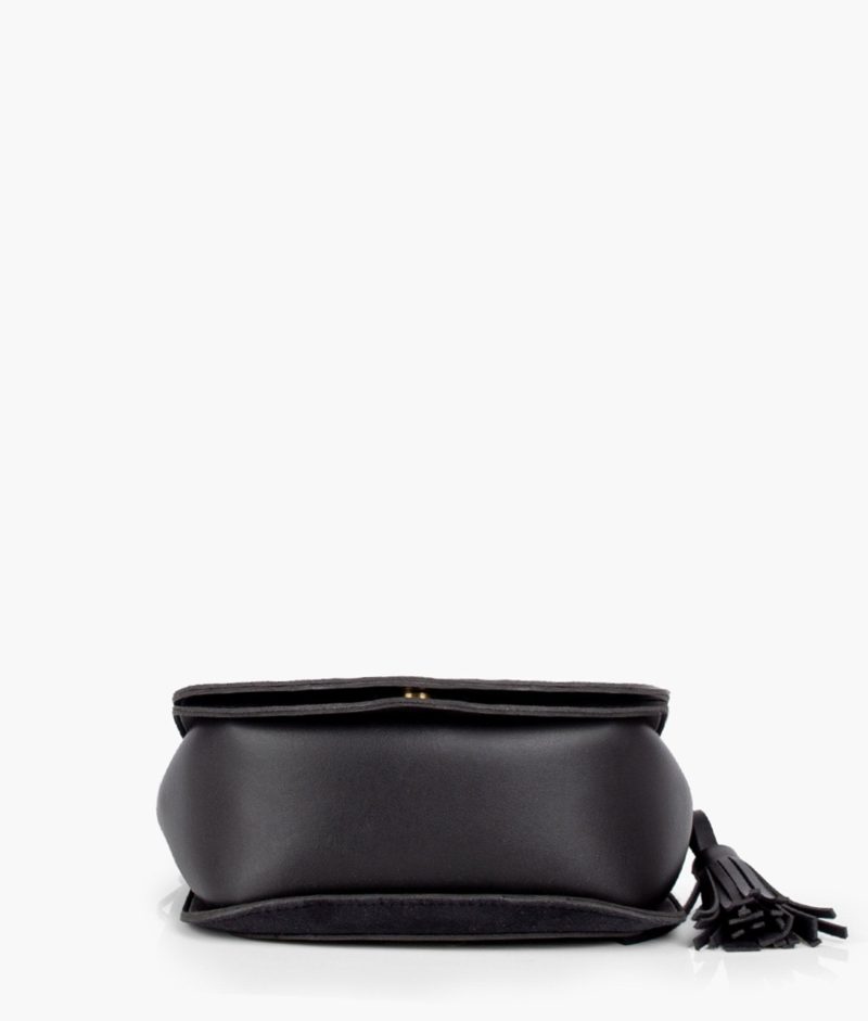 Black suede foldover saddle bag - Image 6