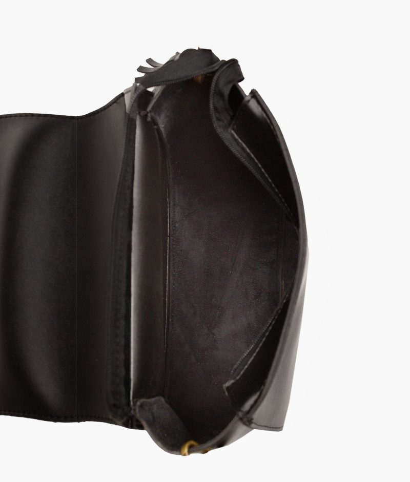 Black suede foldover saddle bag - Image 7
