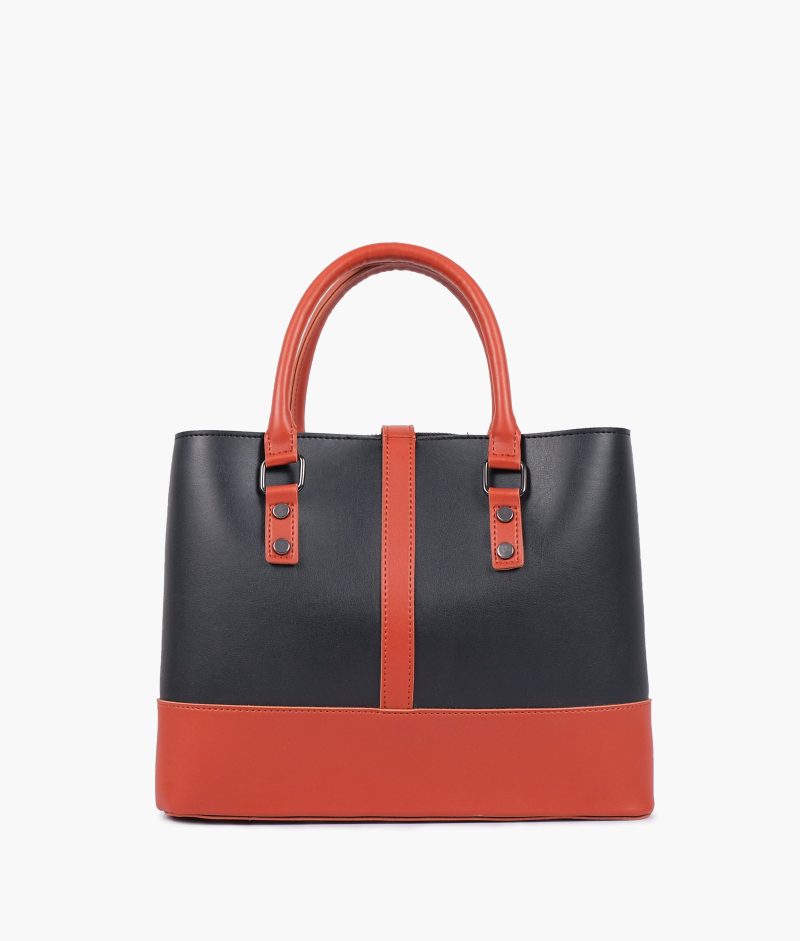 Black and rust multi-compartment shoulder bag - Image 6
