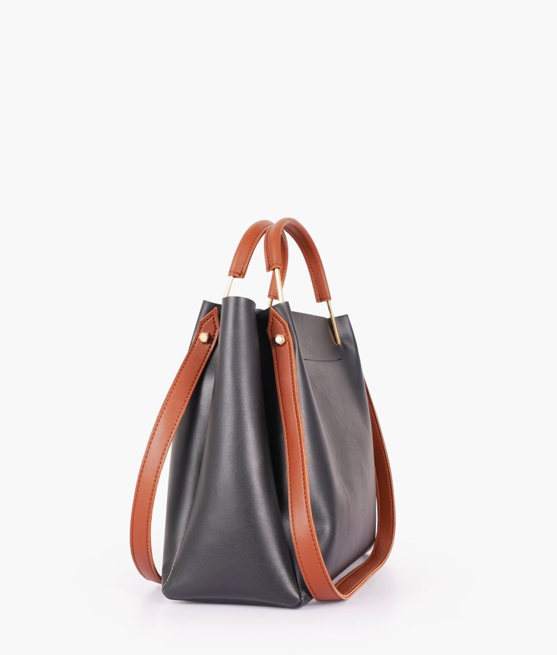 Black metal handle tote bag - Image 4