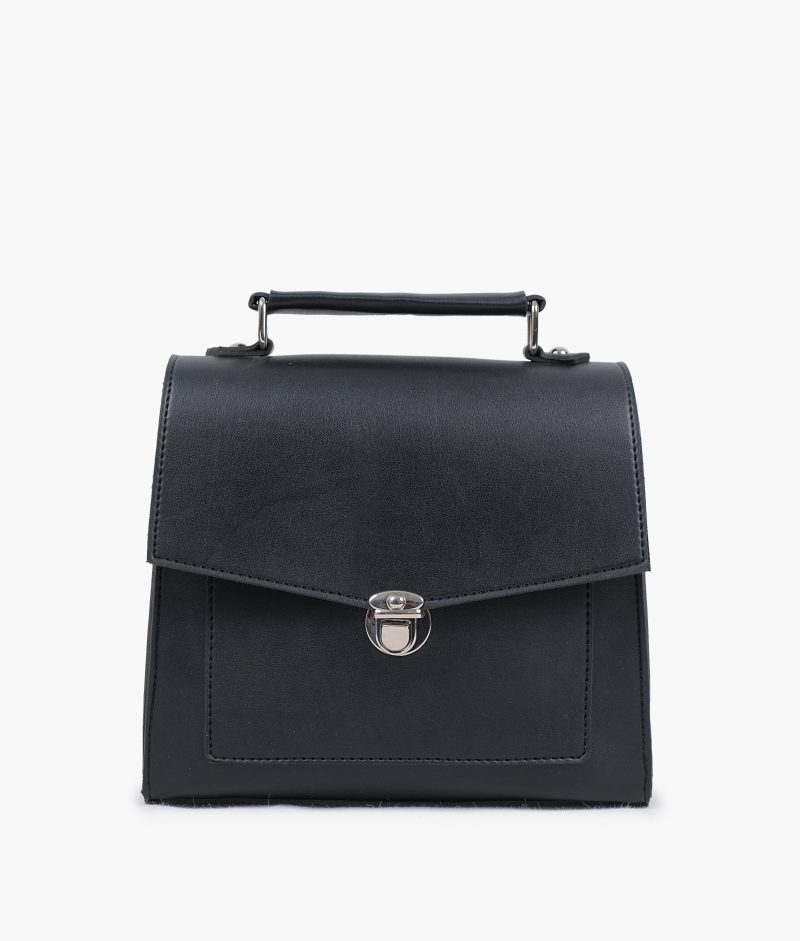 Black push-lock messenger bag - Image 3