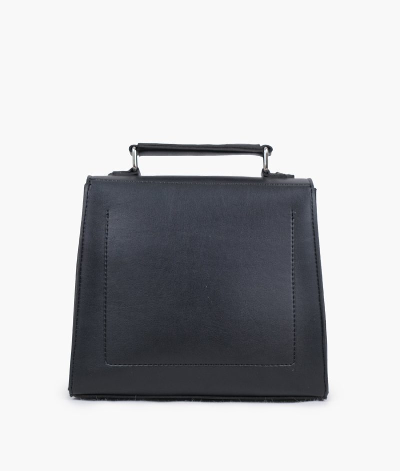 Black push-lock messenger bag - Image 4