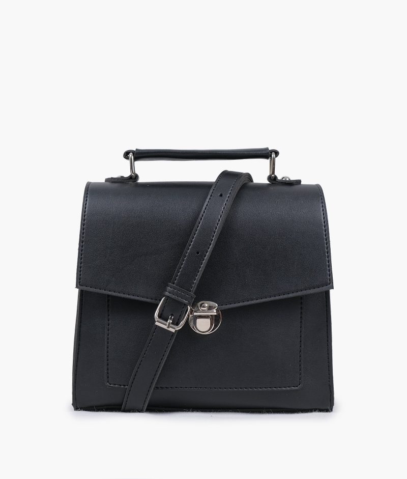 Black push-lock messenger bag - Image 2