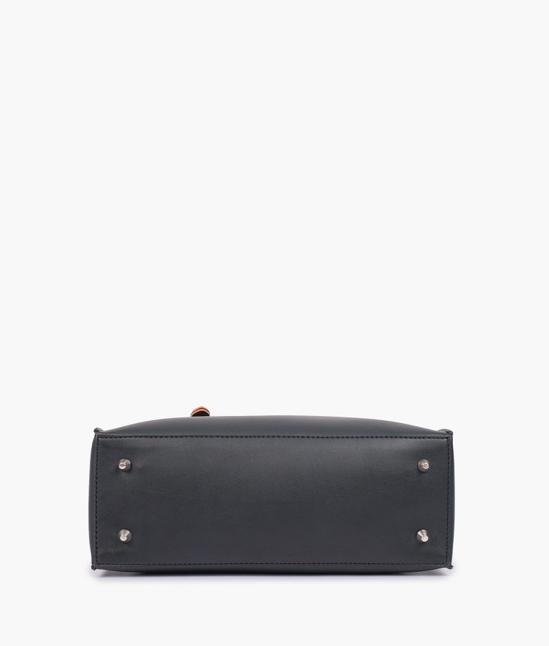 Black satchel tote bag - Image 4