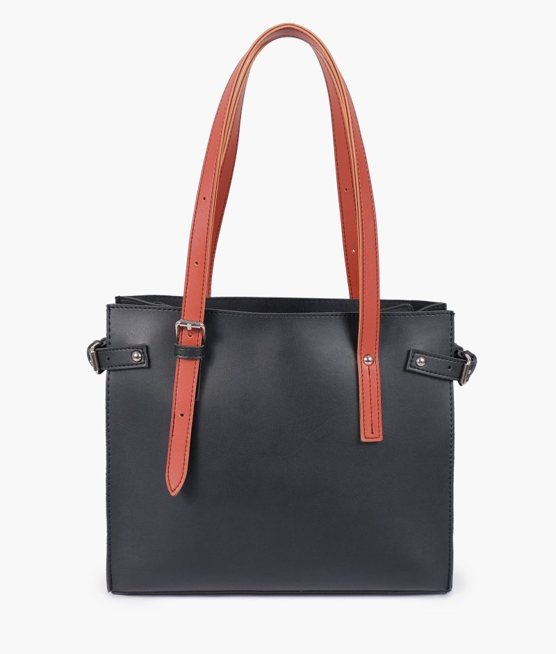 Black satchel tote bag - Image 2