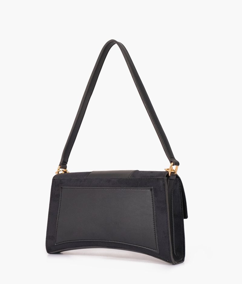 Black suede buckle envelope bag - Image 3