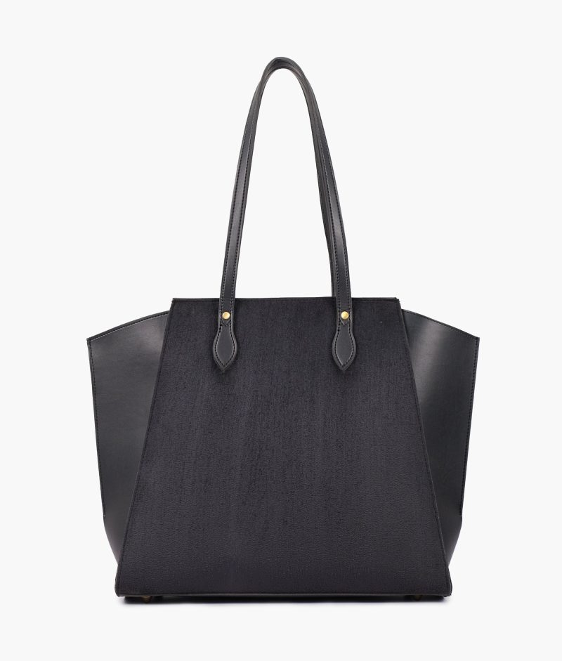 Black suede classic tote bag - Image 3
