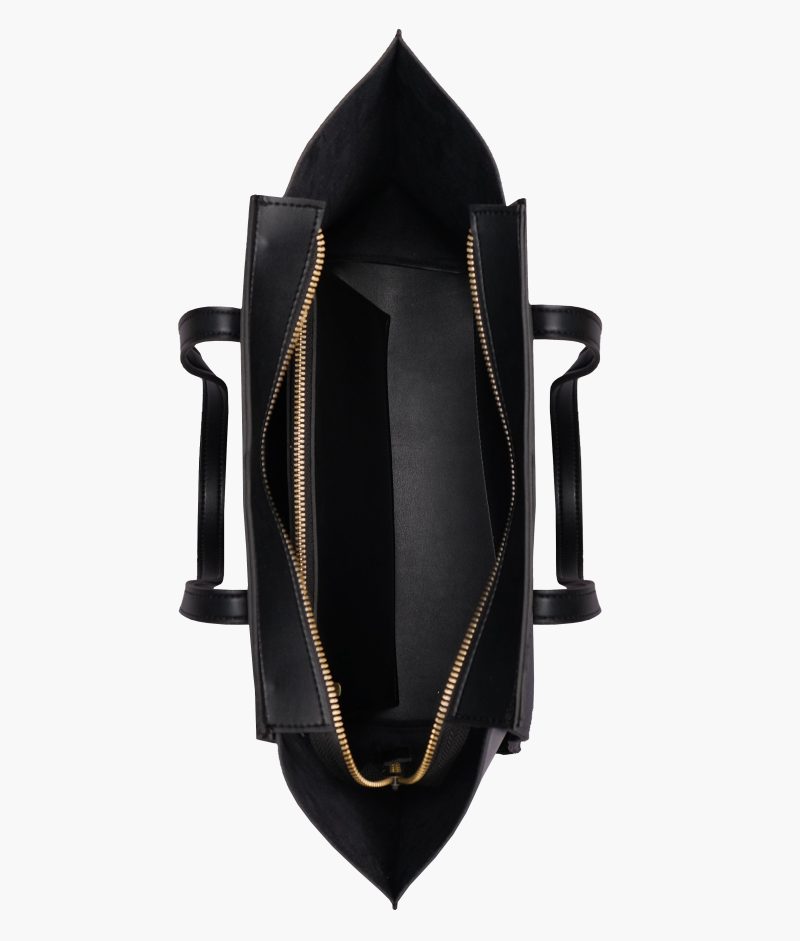 Black suede classic tote bag - Image 6