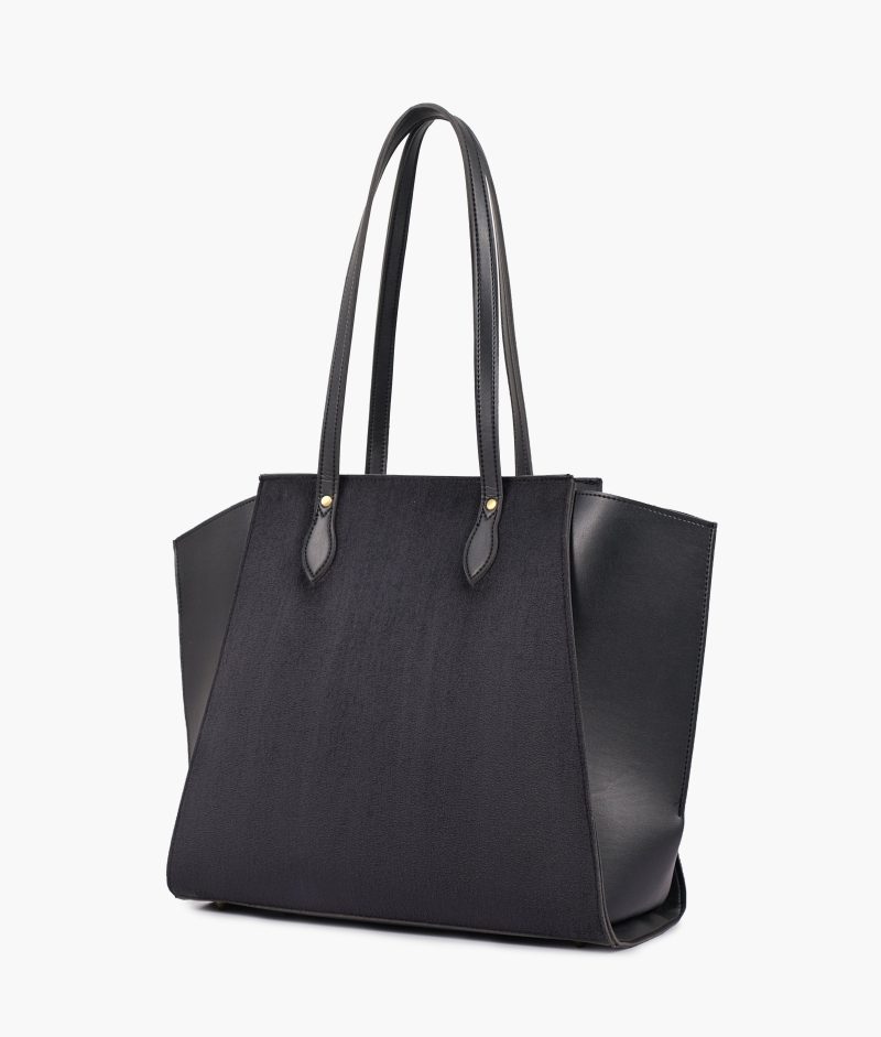 Black suede classic tote bag - Image 2