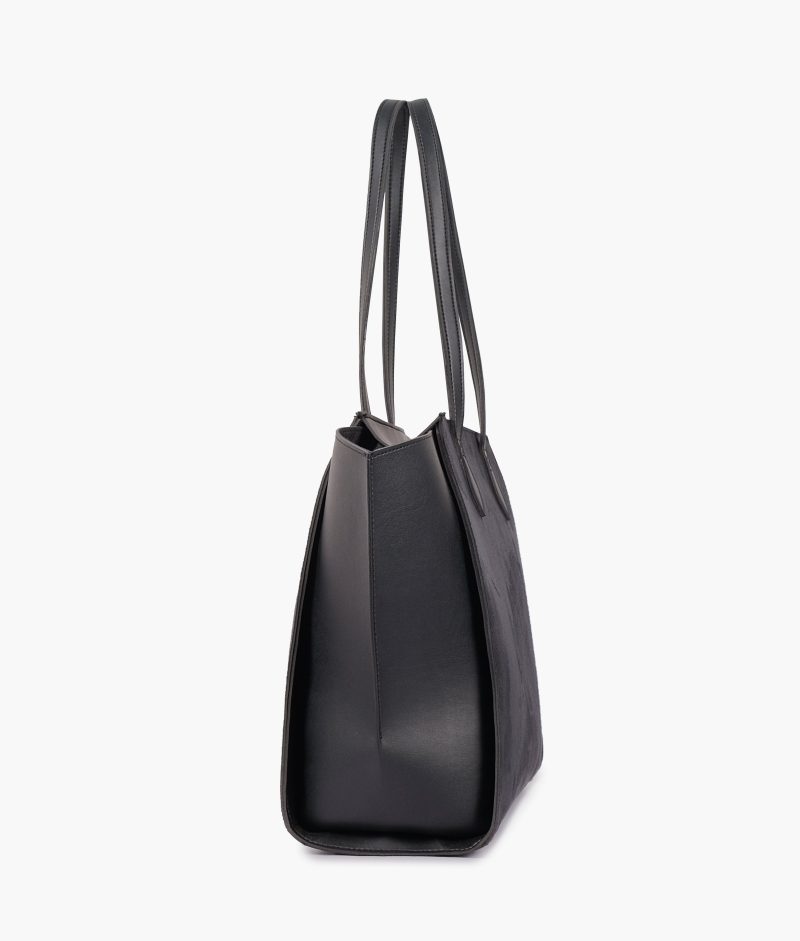 Black suede classic tote bag - Image 4