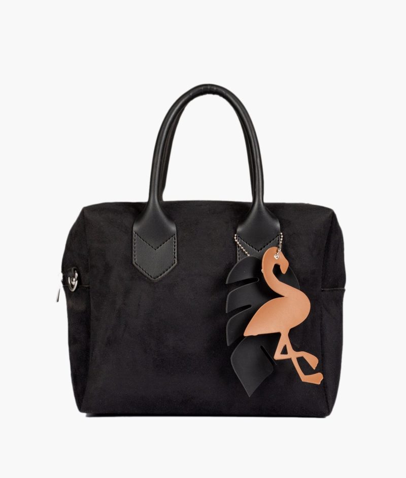 Black suede mini bowling bag - Image 4