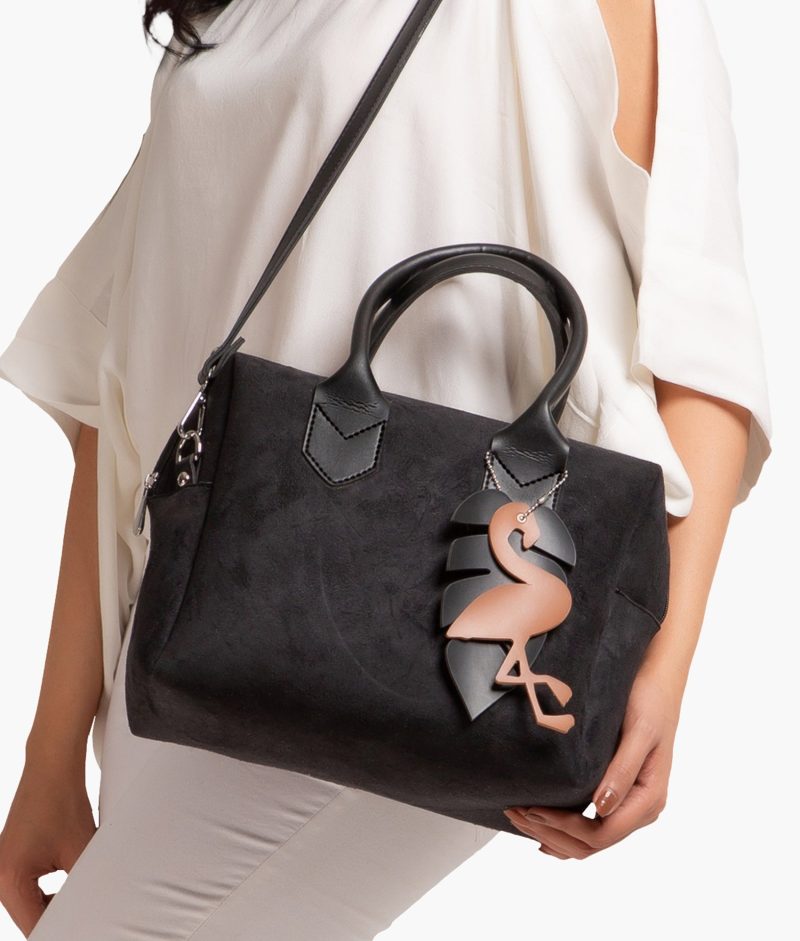 Black suede mini bowling bag - Image 2