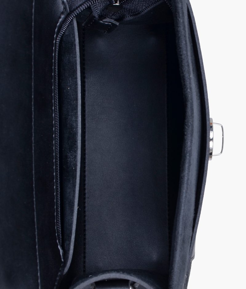 Black suede push-lock messenger bag - Image 7