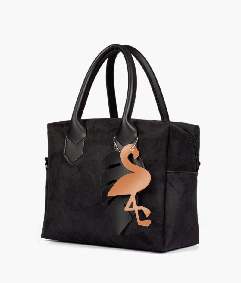 Black suede mini bowling bag - Image 3