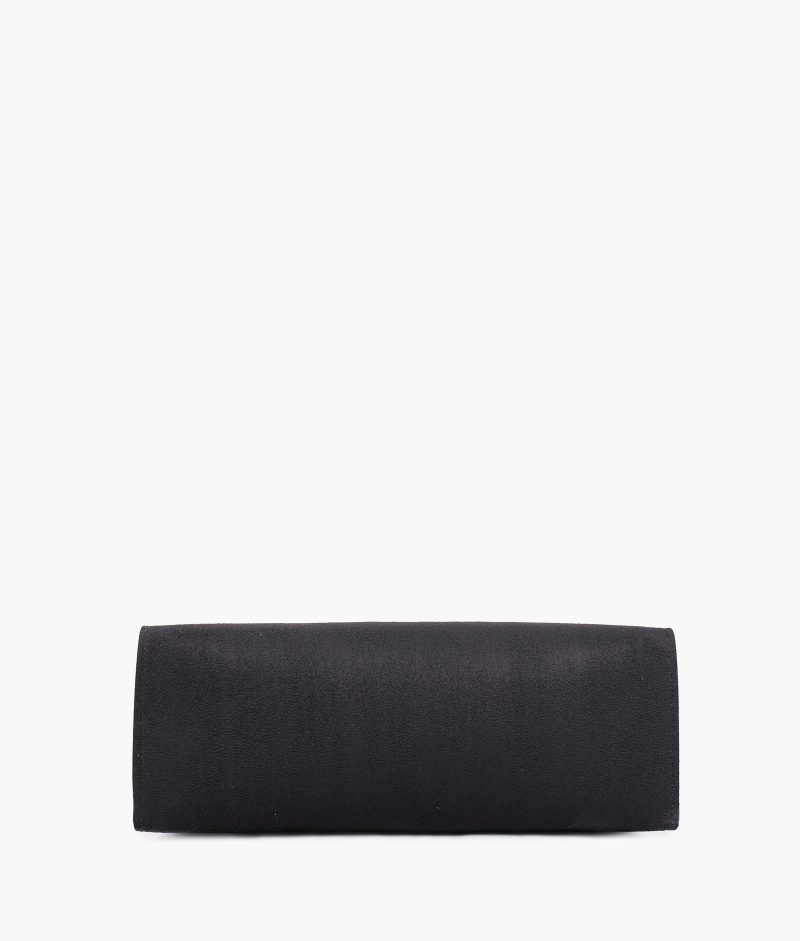 Black suede zipper shoulder bag with long handle - Image 7