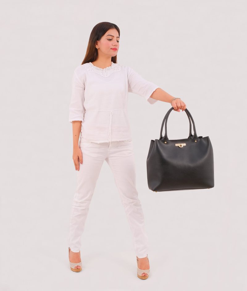 Black zipper tote bag - Image 10