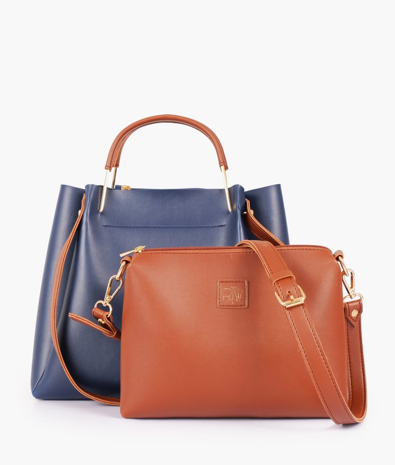 Blue metal handle tote bag - Image 2