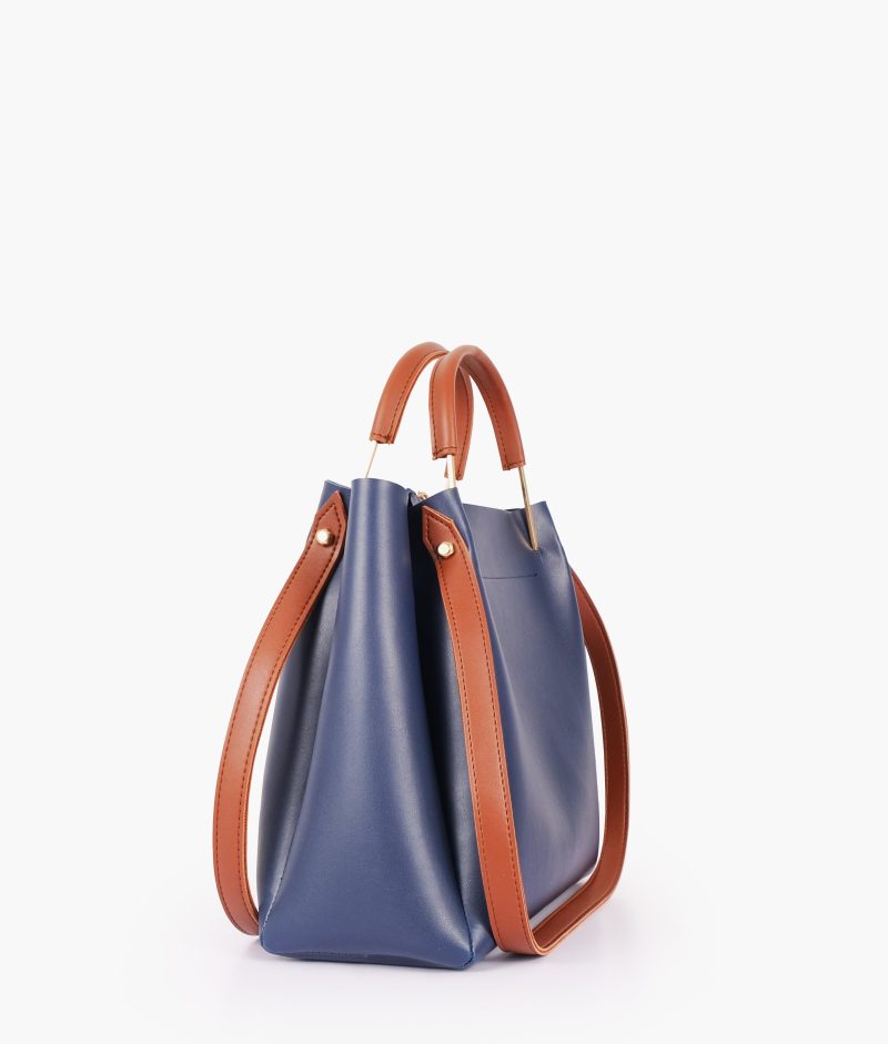 Blue metal handle tote bag - Image 4