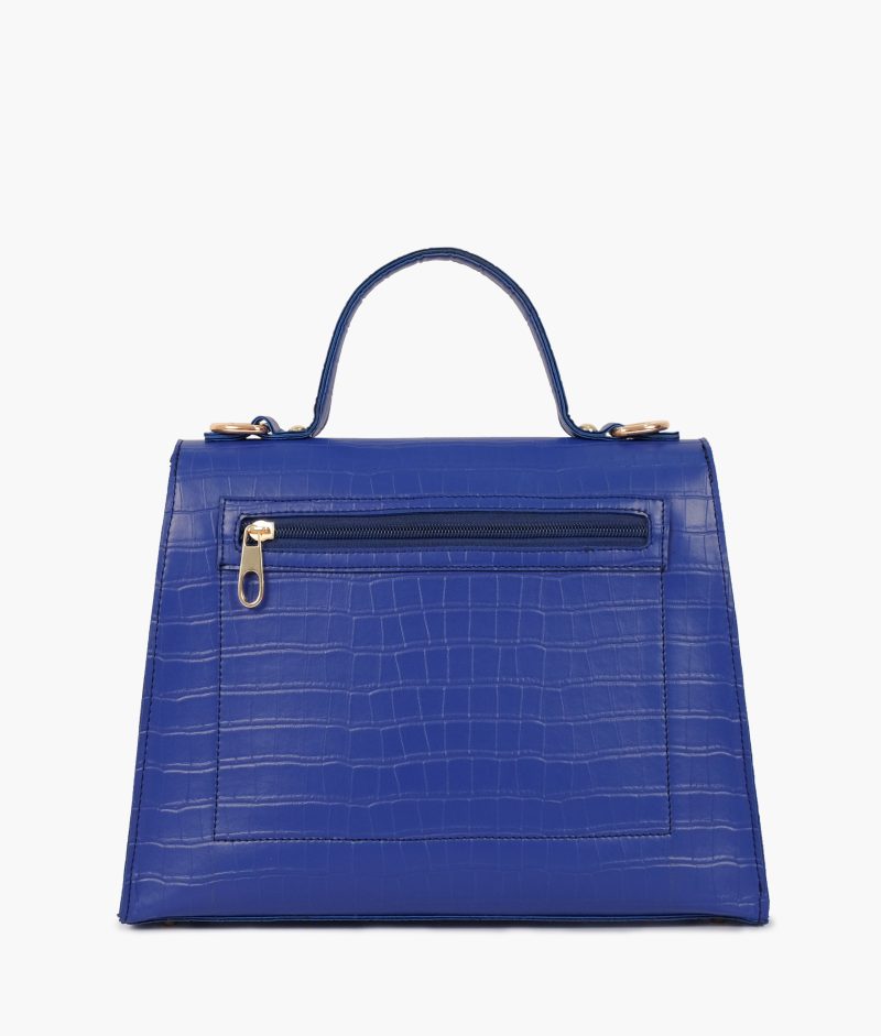 Blue top-handle crocodile mini bag - Image 5
