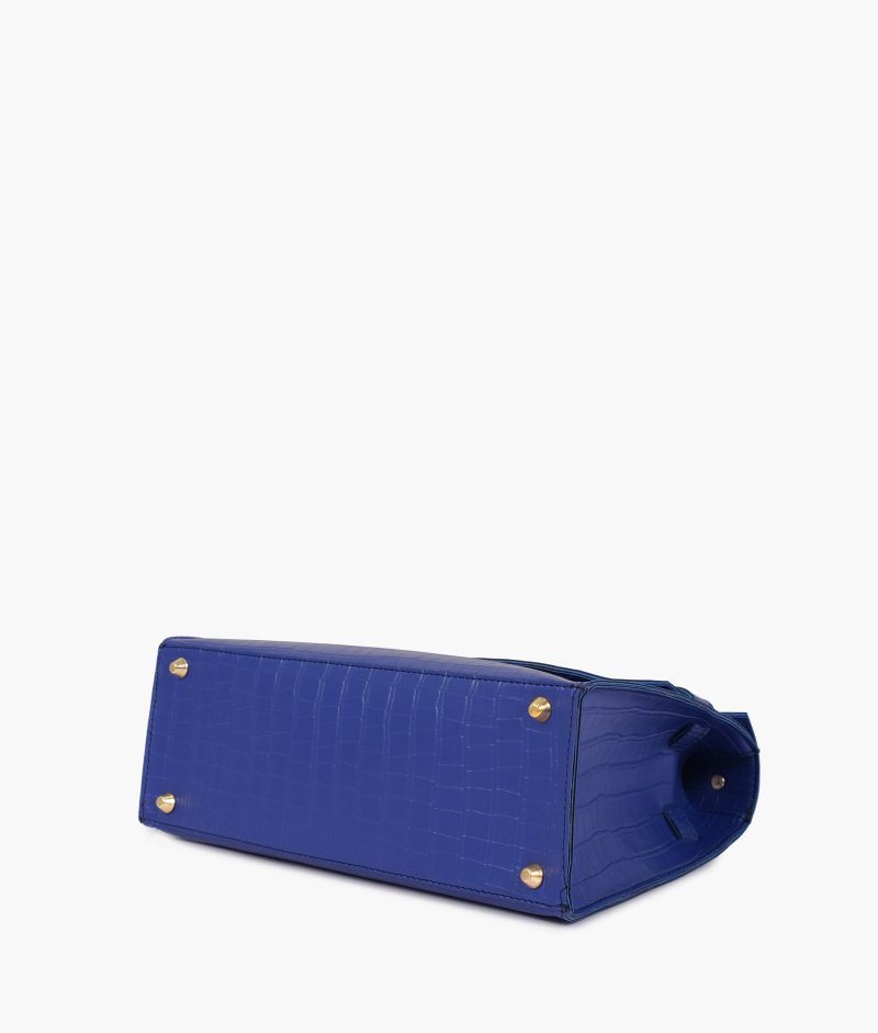 Blue top-handle crocodile mini bag - Image 7