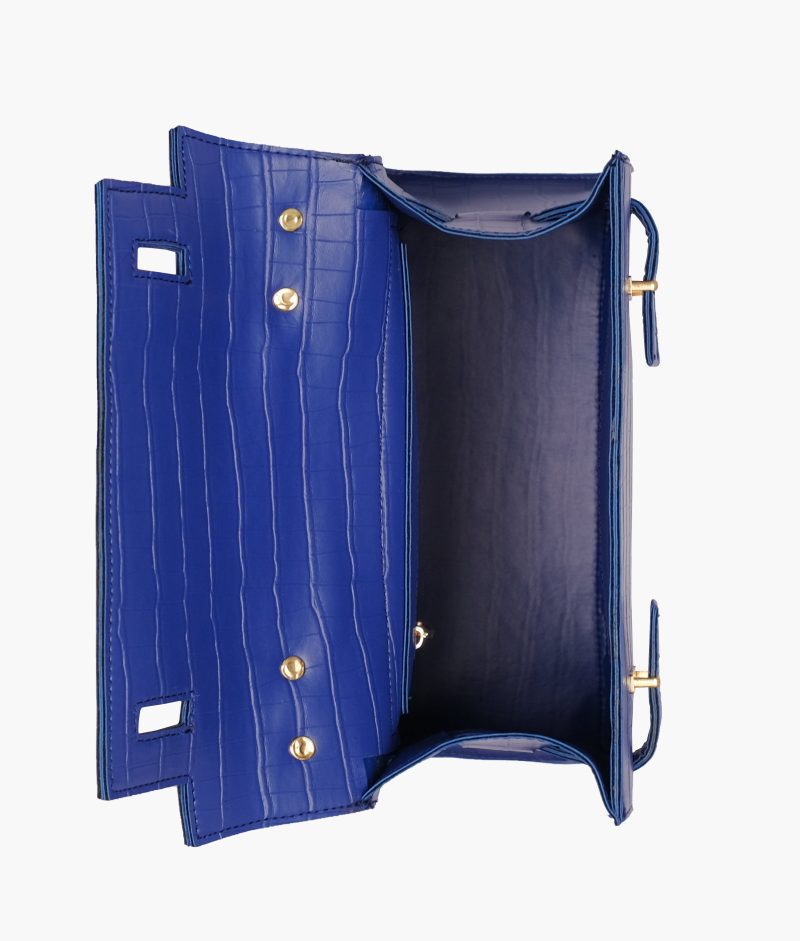 Blue top-handle crocodile mini bag - Image 8
