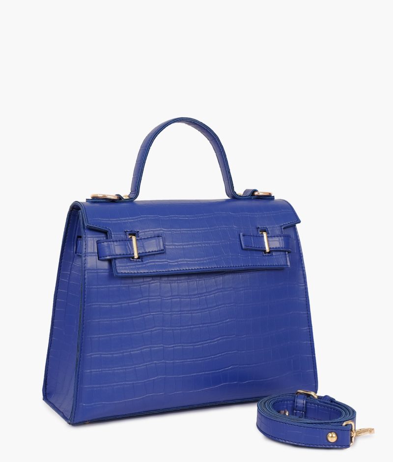 Blue top-handle crocodile mini bag - Image 3