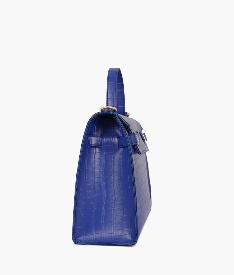 Blue top-handle crocodile mini bag - Image 6