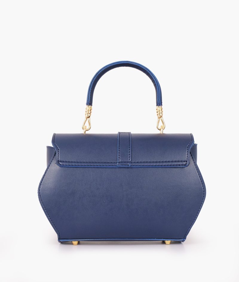 Blue top-handle hexagon bag - Image 4
