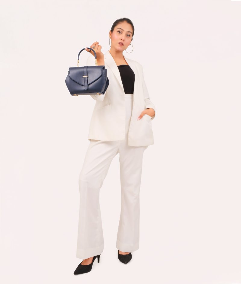 Blue top-handle hexagon bag - Image 8