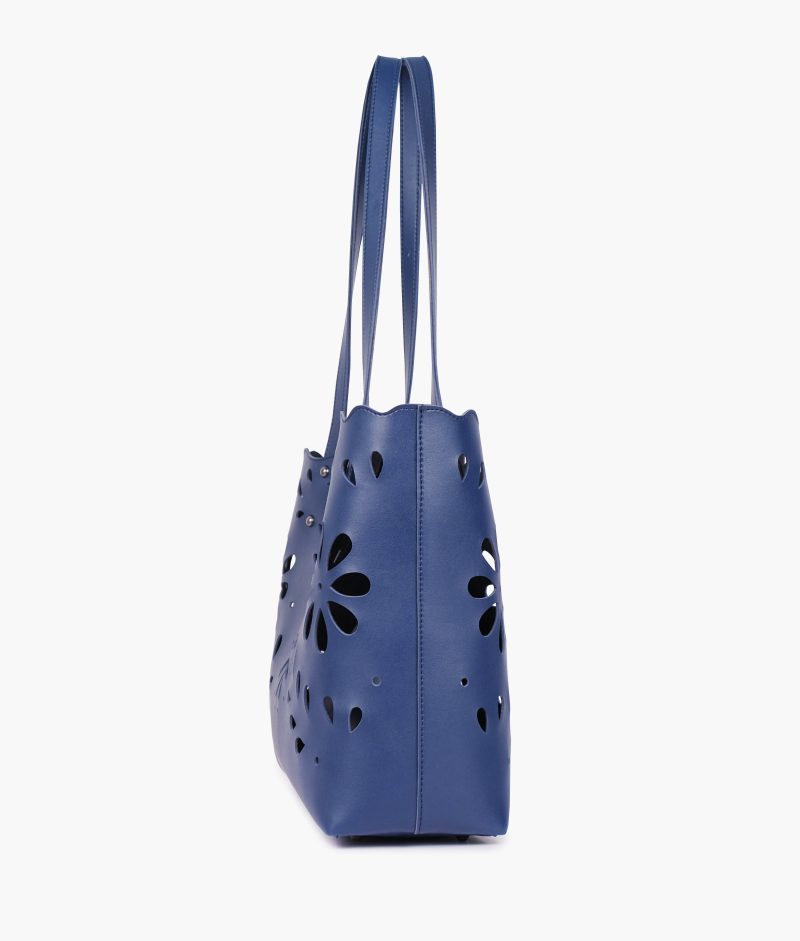 Blue two-piece floral tote - Image 6