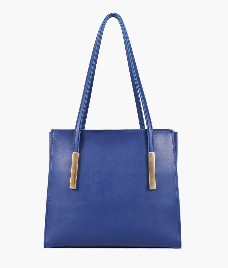 Blue zipper shoulder bag with long handle - Image 3