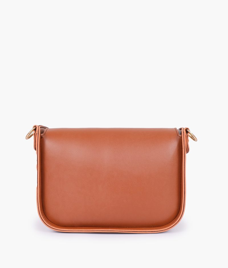Brown saddle bag with twist lock - Image 6