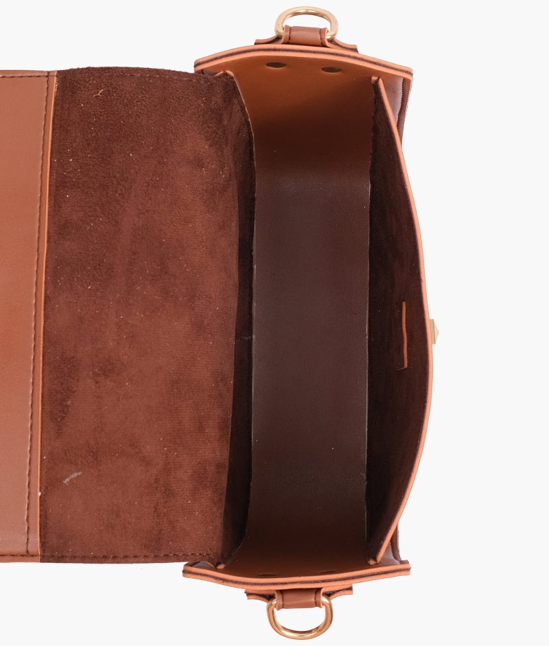 Brown saddle bag with twist lock - Image 8