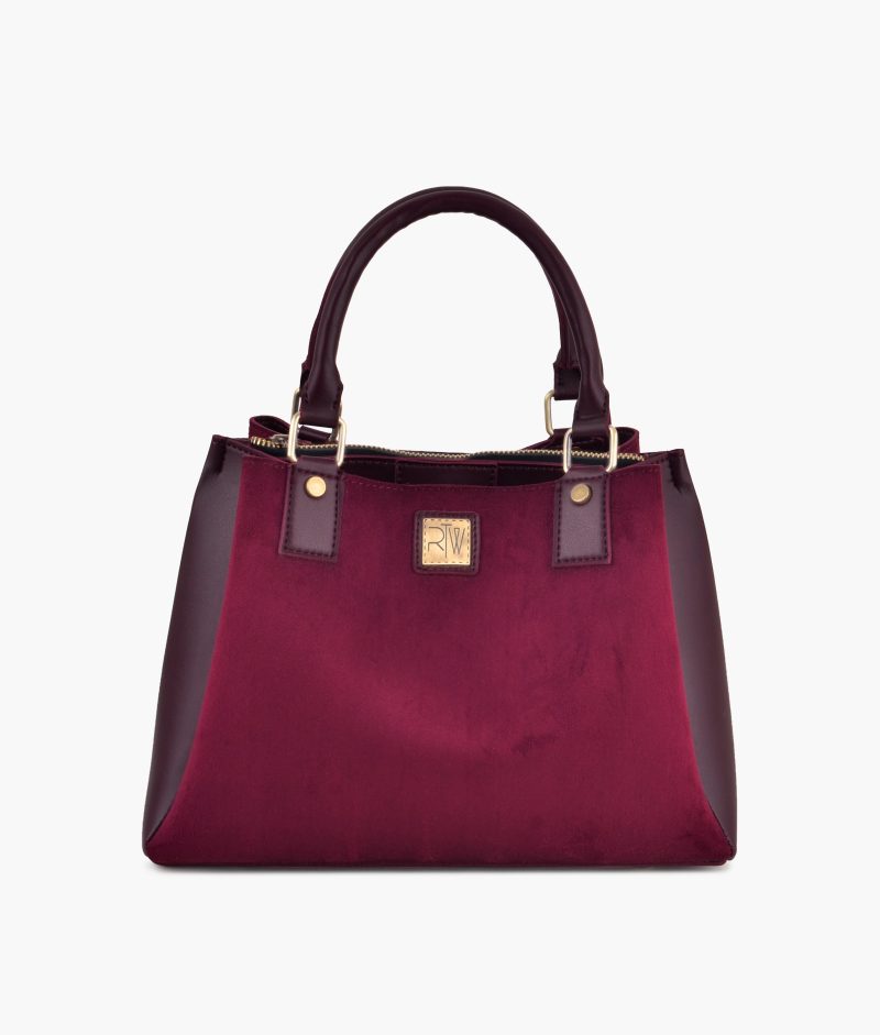 Burgundy suede mini bag - Image 3