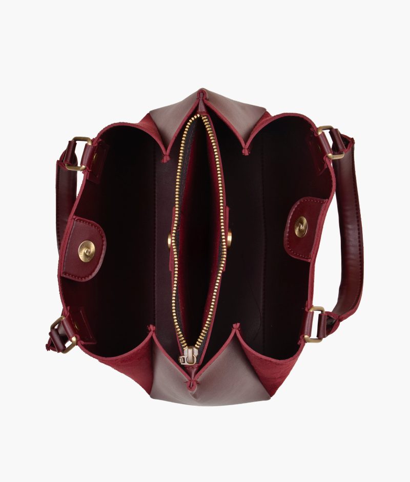 Burgundy suede mini bag - Image 7